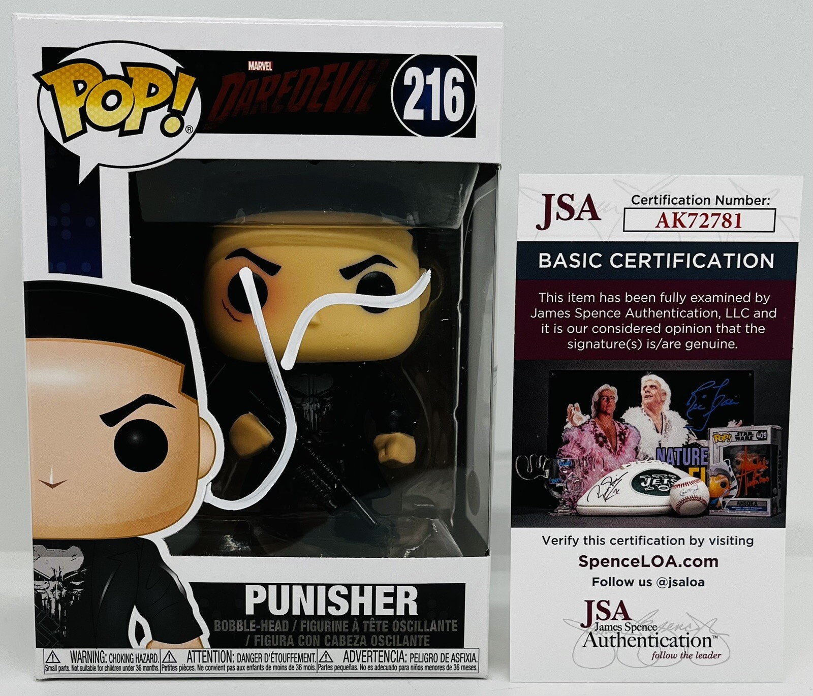 JON BERNTHAL SIGNED PUNISHER POP FUNKO FIGURE MARVEL NETFLIX DAREDEVIL JSA COA