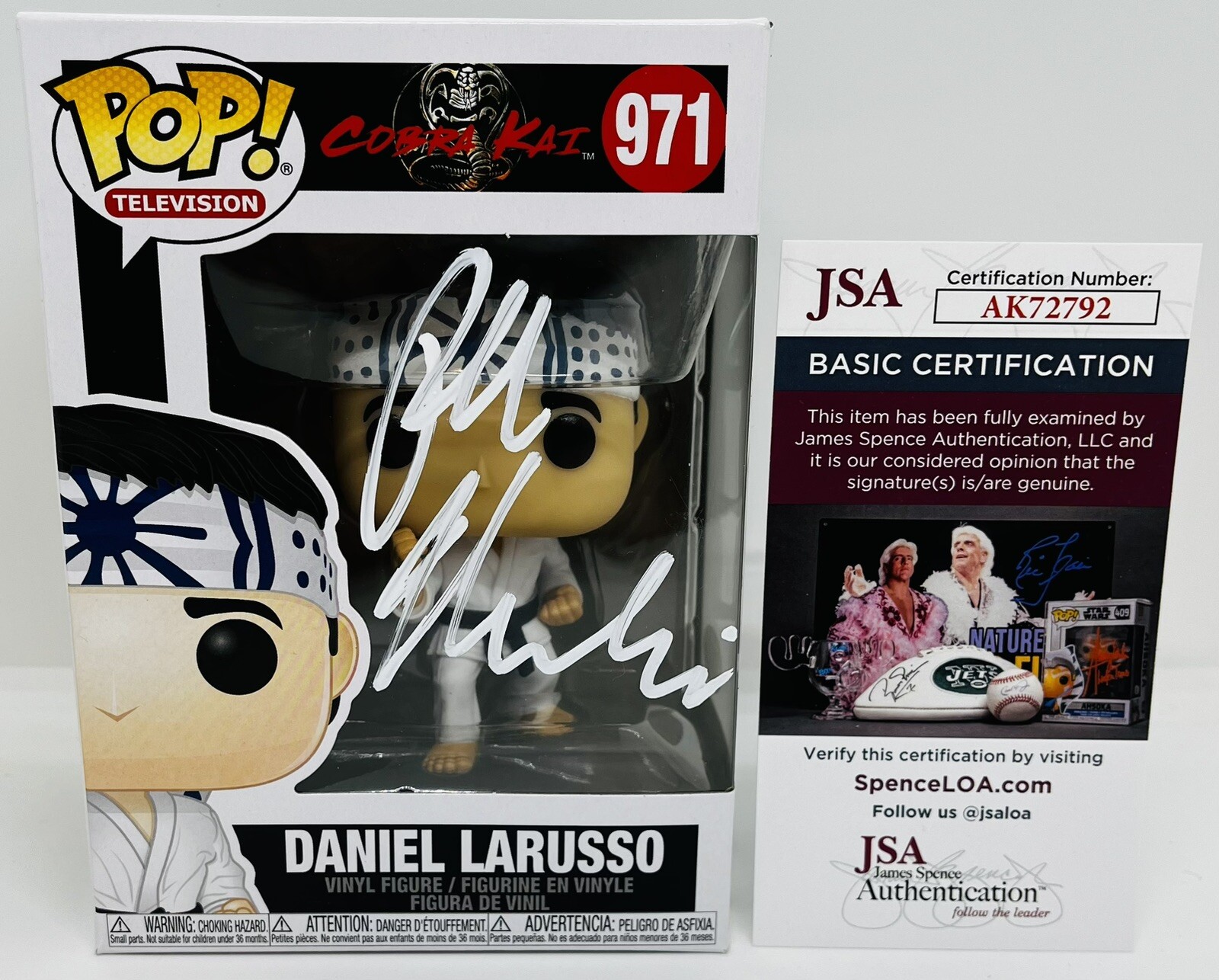 RALPH MACCHIO SIGNED DANIEL LARUSSO POP FUNKO FIGURE COBRA KAI JSA COA