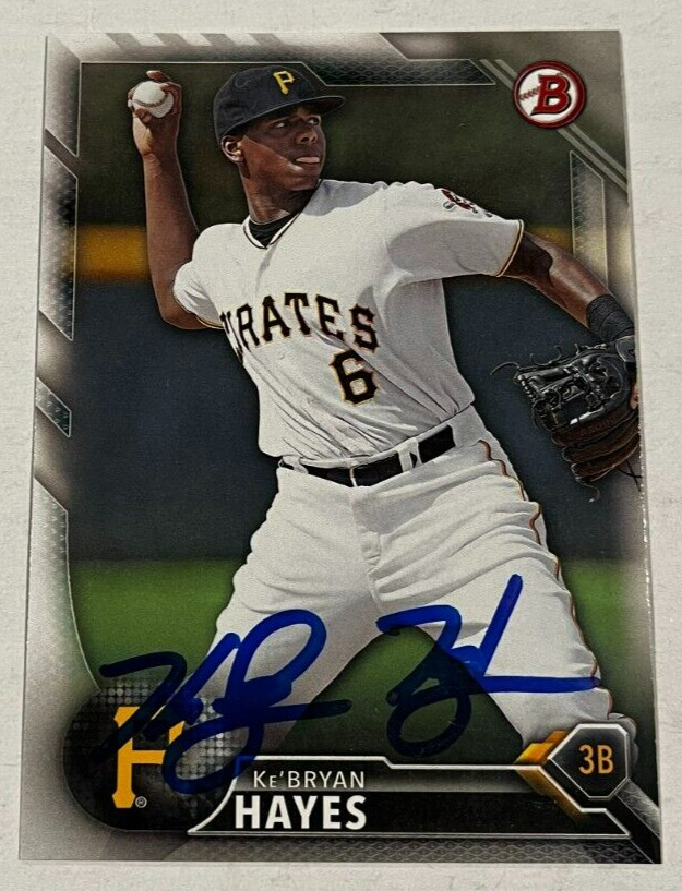 KE'BRYAN HAYES SIGNED 2016 BOWMAN BASEBALL ROOKIE CARD AUTO