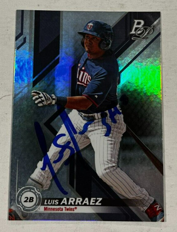 LUIS ARRAEZ SIGNED 2019 BOWMAN PLATINUM ROOKIE BASEBALL CARD AUTO