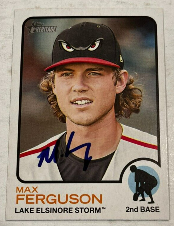 MAX FERGUSON SIGNED 2022 TOPPS HERITAGE MINOR LEAGUE BASEBALL ROOKIE CARD AUTO