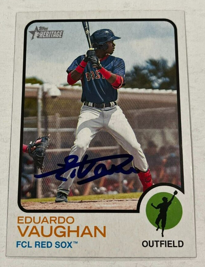 EDUARDO VAUGHAN SIGNED 2022 TOPPS HERITAGE MINOR LEAGUE BASEBALL CARD AUTO