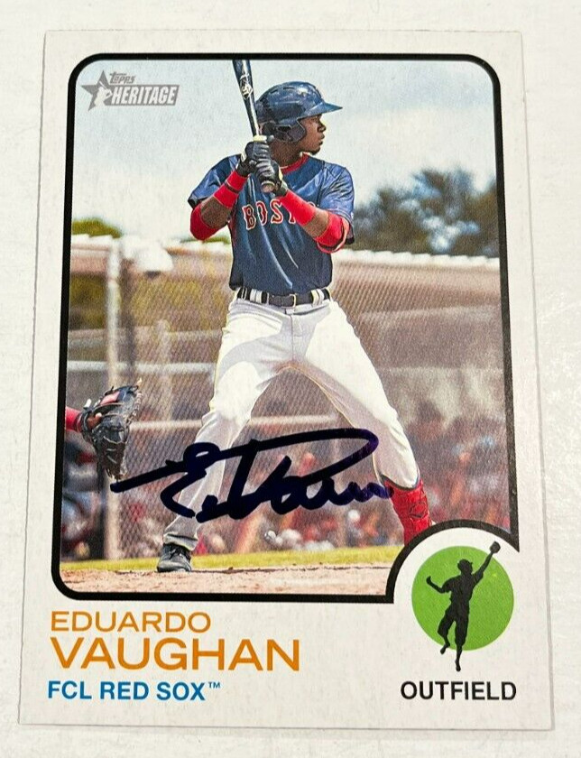 EDUARDO VAUGHAN SIGNED 2022 TOPPS HERITAGE MINOR LEAGUE BASEBALL CARD AUTO