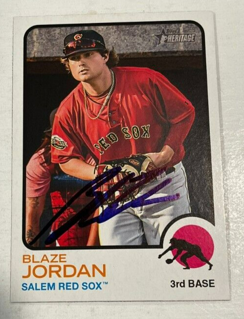 BLAZE JORDAN SIGNED 2022 TOPPS HERITAGE MINOR LEAGUE BASEBALL CARD ROOKIE AUTO