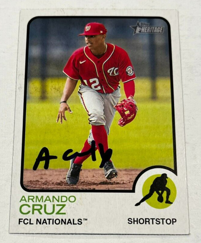 ARMANDO CRUZ SIGNED 2022 TOPPS HERITAGE MINOR LEAGUE BASEBALL CARD AUTO