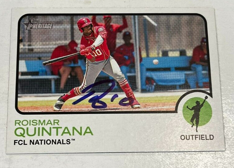 ROISMAR QUINTANA SIGNED 2022 TOPPS HERITAGE MINOR LEAGUE BASEBALL CARD AUTO