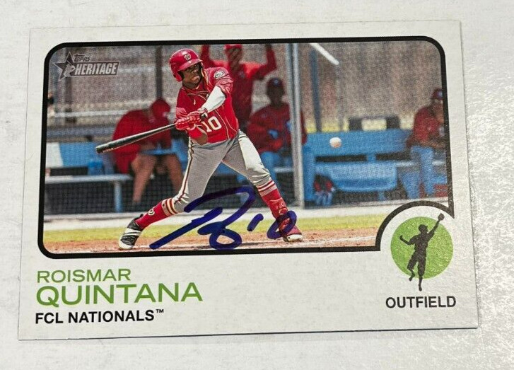 ROISMAR QUINTANA SIGNED 2022 TOPPS HERITAGE MINOR LEAGUE BASEBALL CARD AUTO