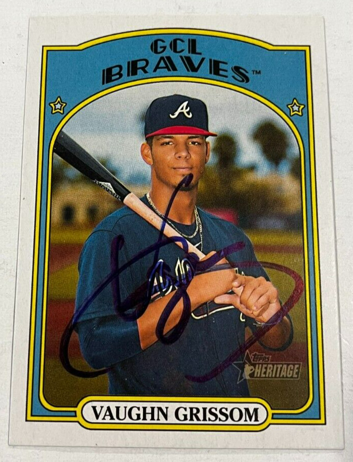 VAUGHN GRISSOM SIGNED 2021 TOPPS HERITAGE MINOR LEAGUE BASEBALL CARD AUTO