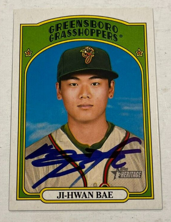 JI-HWAN BAE SIGNED 2021 TOPPS HERITAGE MINOR LEAGUE BASEBALL CARD AUTO