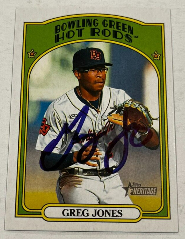 GREG JONES SIGNED 2021 TOPPS HERITAGE MINOR LEAGUE BASEBALL CARD AUTO