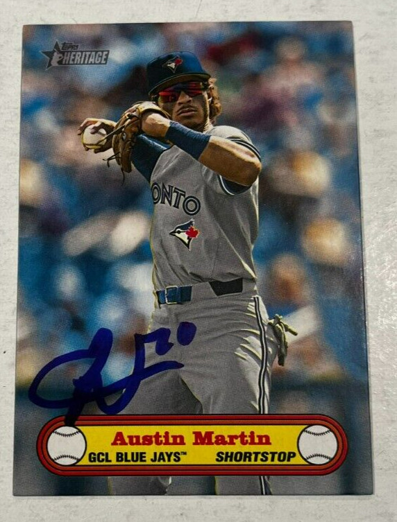 AUSTIN MARTIN SIGNED 2021 TOPPS HERITAGE MINOR LEAGUE BASEBALL CARD AUTO
