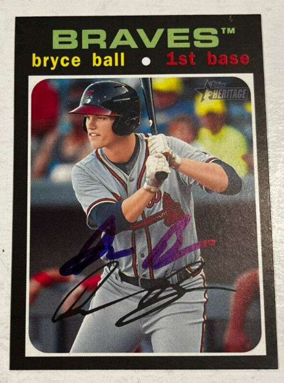 BRYCE BALL SIGNED 2020 TOPPS HERITAGE MINOR LEAGUE BASEBALL CARD AUTO
