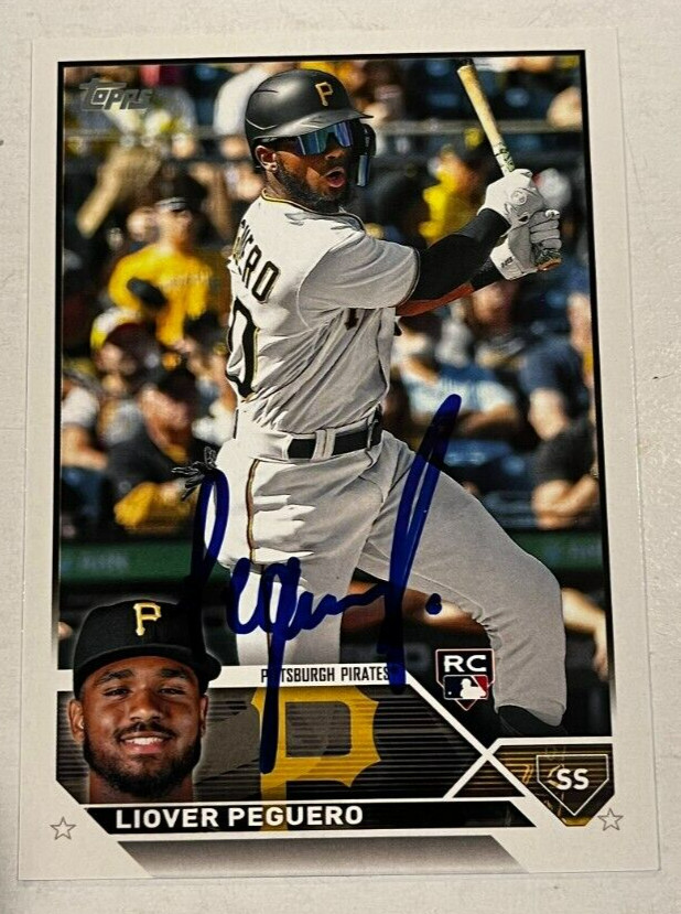 LIOVER PEGUERO SIGNED 2023 TOPPS BASEBALL CARD AUTOGRAPH AUTO