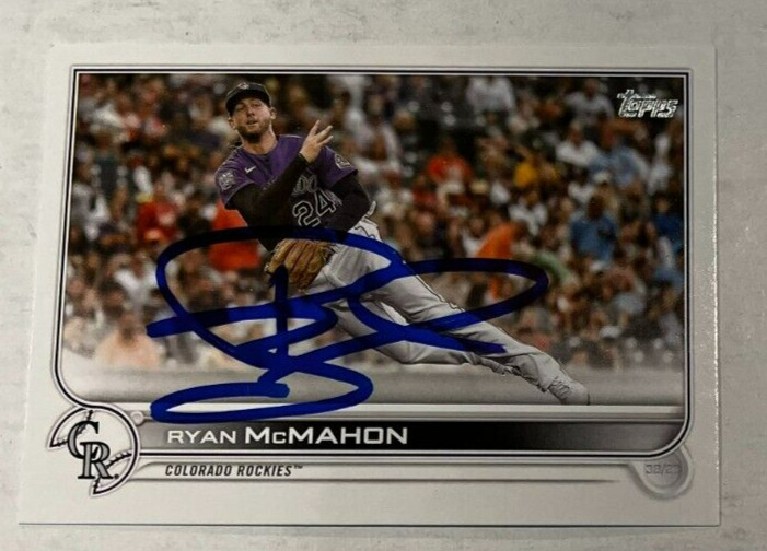 RYAN MCMAHON SIGNED 2022 TOPPS BASEBALL CARD AUTOGRAPH AUTO