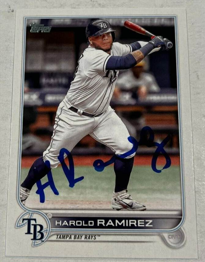 HAROLD RAMIREZ SIGNED 2022 TOPPS BASEBALL CARD AUTOGRAPH AUTO