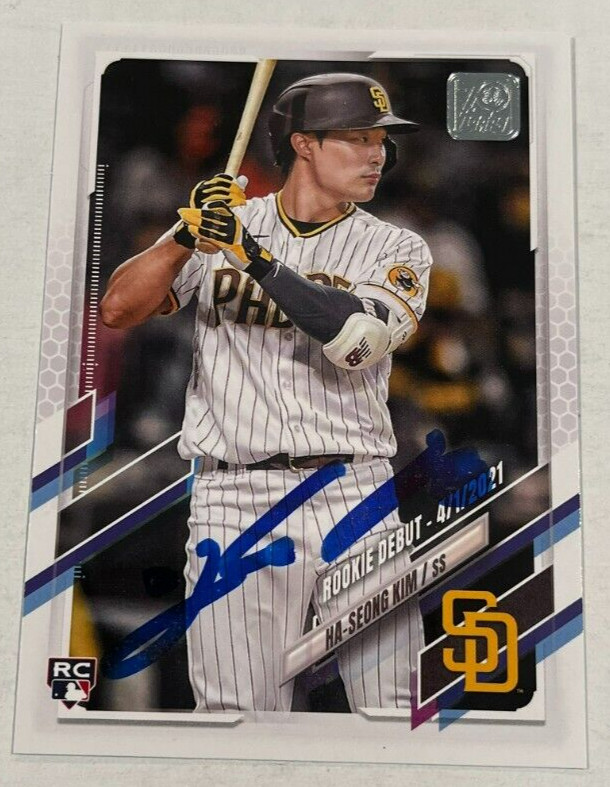HA-SEONG KIM SIGNED 2021 TOPPS BASEBALL CARD AUTOGRAPH AUTO
