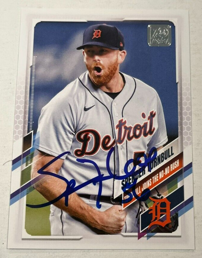 SPENCER TURNBULL SIGNED 2021 TOPPS BASEBALL CARD AUTOGRAPH AUTO