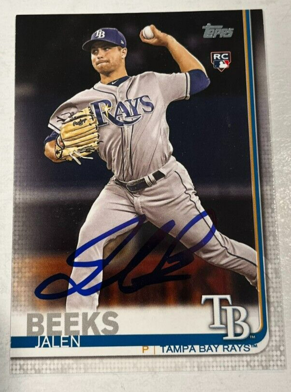 JALEN BEEKS SIGNED 2019 TOPPS BASEBALL CARD AUTOGRAPH AUTO