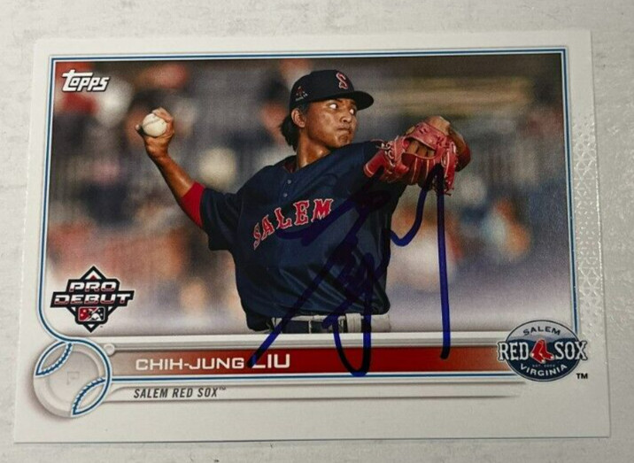 CHIH-JUNG LIU SIGNED 2022 TOPPS PRO DEBUT BASEBALL CARD AUTOGRAPH AUTO