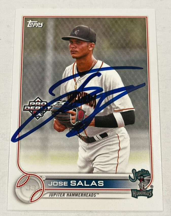 JOSE SALAS SIGNED 2022 TOPPS PRO DEBUT BASEBALL CARD AUTOGRAPH AUTO