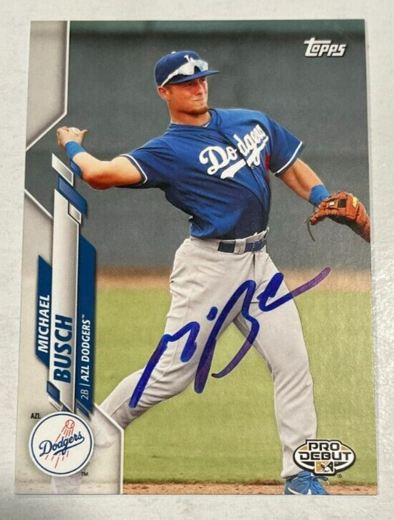 MICHAEL BUSCH SIGNED 2020 TOPPS PRO DEBUT BASEBALL CARD AUTOGRAPH AUTO