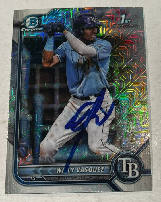 WILLY VASQUEZ SIGNED 2022 BOWMAN CHROME BASEBALL CARD ROOKIE AUTOGRAPH AUTO COLLECTIBLE MEMORABILIA