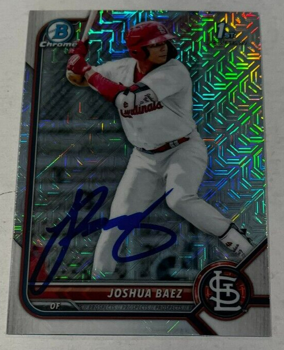 JOSHUA BAEZ SIGNED 2022 BOWMAN CHROME PROSPECT BASEBALL CARD ROOKIE AUTO