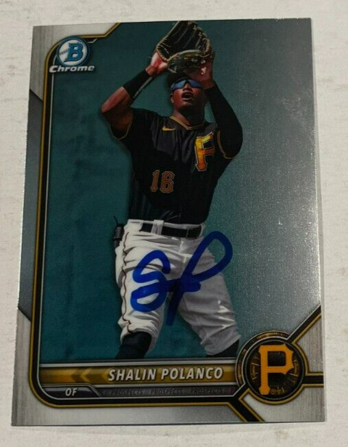 SHALIN POLANCO SIGNED 2022 BOWMAN DRAFT CHROME PROSPECT BASEBALL CARD AUTO