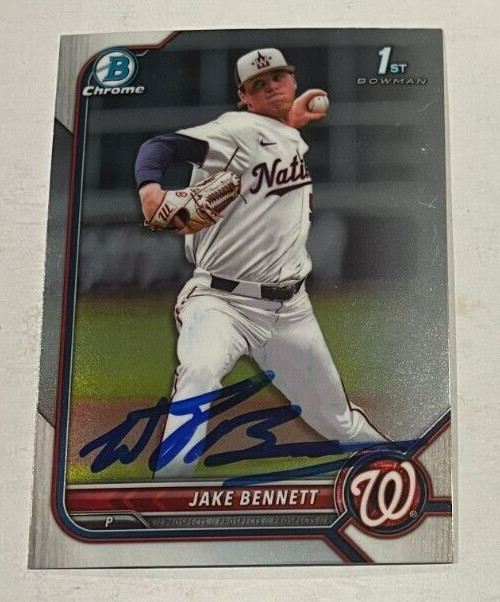 JAKE BENNETT SIGNED 2022 BOWMAN DRAFT CHROME PROSPECT BASEBALL CARD AUTO