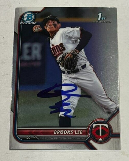 BROOKS LEE SIGNED 2022 BOWMAN DRAFT CHROME PROSPECT BASEBALL ROOKIE CARD AUTO