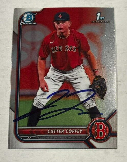 CUTTER COFFEY SIGNED 2022 BOWMAN DRAFT CHROME PROSPECT BASEBALL ROOKIE CARD AUTO