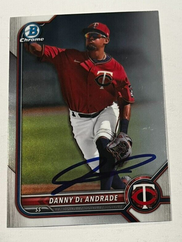 DANNY DE ANDRADE SIGNED 2022 BOWMAN DRAFT CHROME PROSPECT BASEBALL CARD AUTO