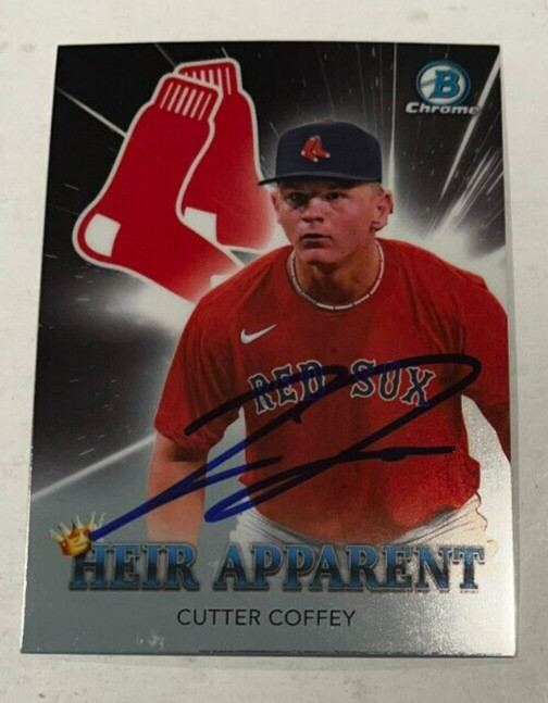 CUTTER COFFEY SIGNED 2022 BOWMAN DRAFT CHROME HEIR APPARENT BASEBALL CARD AUTO