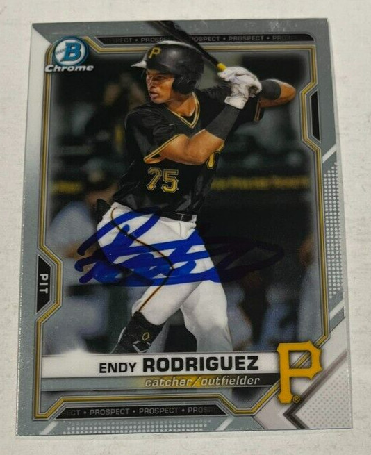 ENDY RODRIGUEZ SIGNED 2021 BOWMAN CHROME DRAFT BASEBALL CARD AUTO