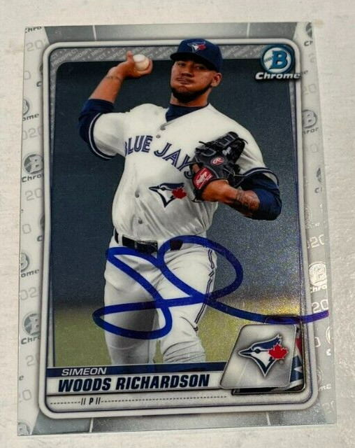 SIMEON WOODS RICHARDSON SIGNED 2020 BOWMAN CHROME PROSPECT ROOKIE CARD AUTO