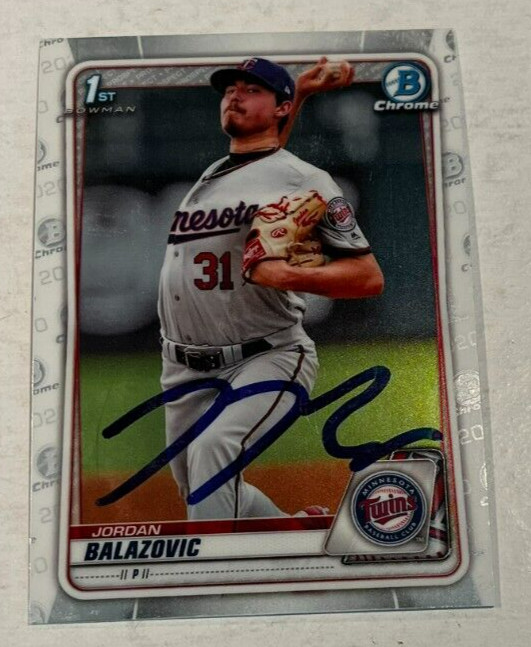 JORDAN BALAZOVIC SIGNED 2020 BOWMAN CHROME PROSPECT ROOKIE CARD AUTO