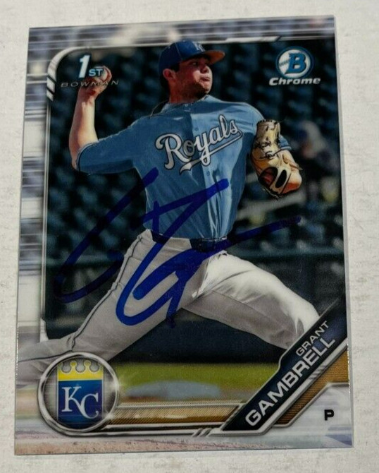 GRANT GAMBRELL SIGNED 2019 BOWMAN CHROME DRAFT PROSPECT BASEBALL CARD AUTO