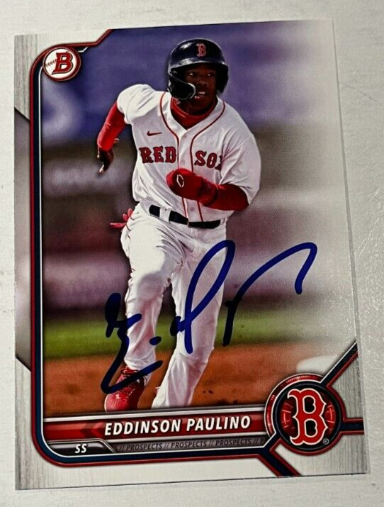 EDDINSON PAULINO SIGNED 2022 BOWMAN DRAFT PROSPECT BASEBALL CARD AUTO