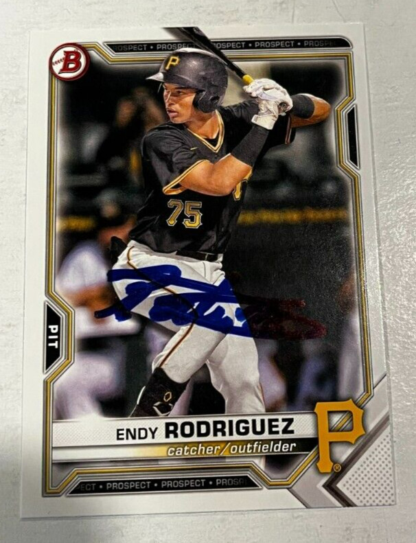 ENDY RODRIGUEZ SIGNED 2021 BOWMAN DRAFT PROSPECT BASEBALL ROOKIE CARD AUTO