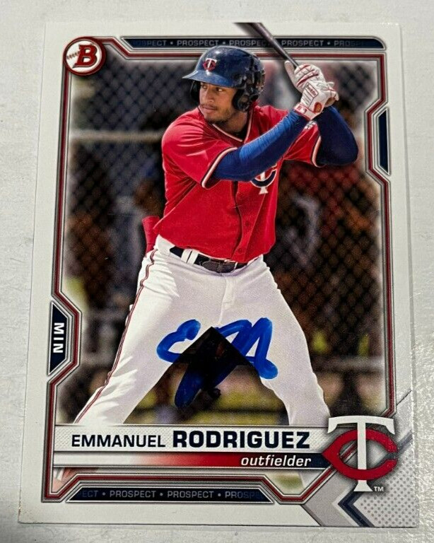 EMMANUEL RODRIGUEZ SIGNED 2021 BOWMAN DRAFT BASEBALL ROOKIE CARD AUTO