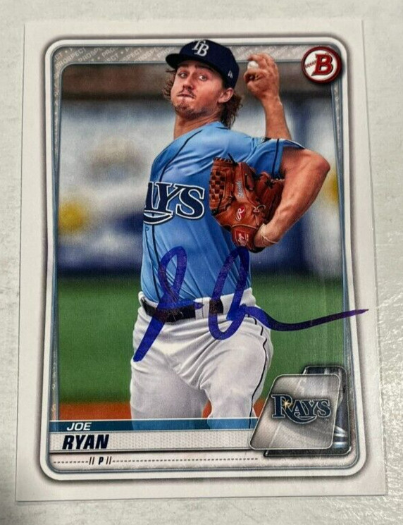 JOE RYAN SIGNED 2020 BOWMAN DRAFT PROSPECT BASEBALL ROOKIE CARD AUTO