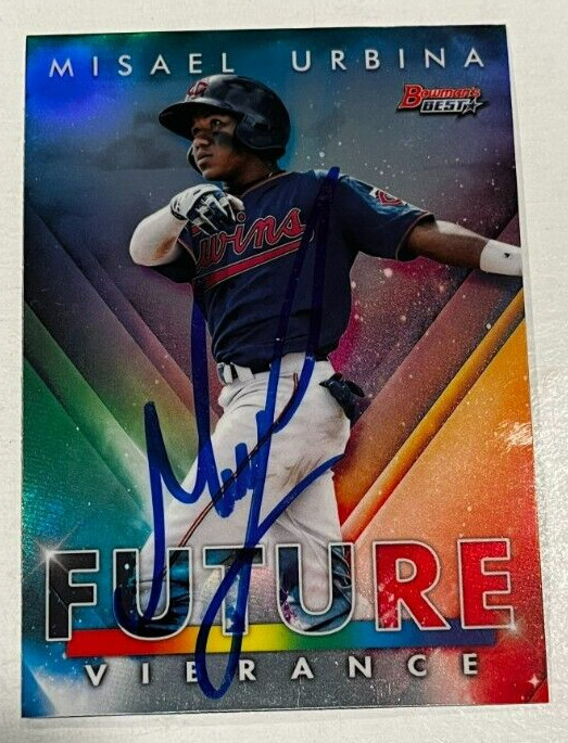 MISAEL URBINA SIGNED 2021 BOWMAN'S BEST ROOKIE BASEBALL CARD AUTO