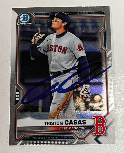 TRISTON CASAS SIGNED 2021 BOWMAN CHROME DRAFT BASEBALL ROOKIE CARD AUTO