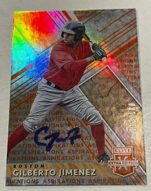 GILBERTO JIMENEZ SIGNED 2019 PANINI ELITE EXTRA EDITION BASEBALL CARD AUTO