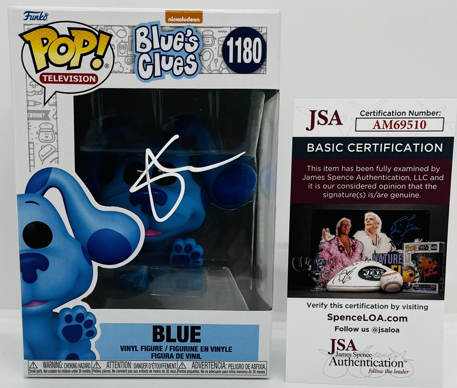 STEVE BURNS SIGNED BLUE FUNKO POP FIGURE BLUE'S CLUES TV SHOW JSA COA
