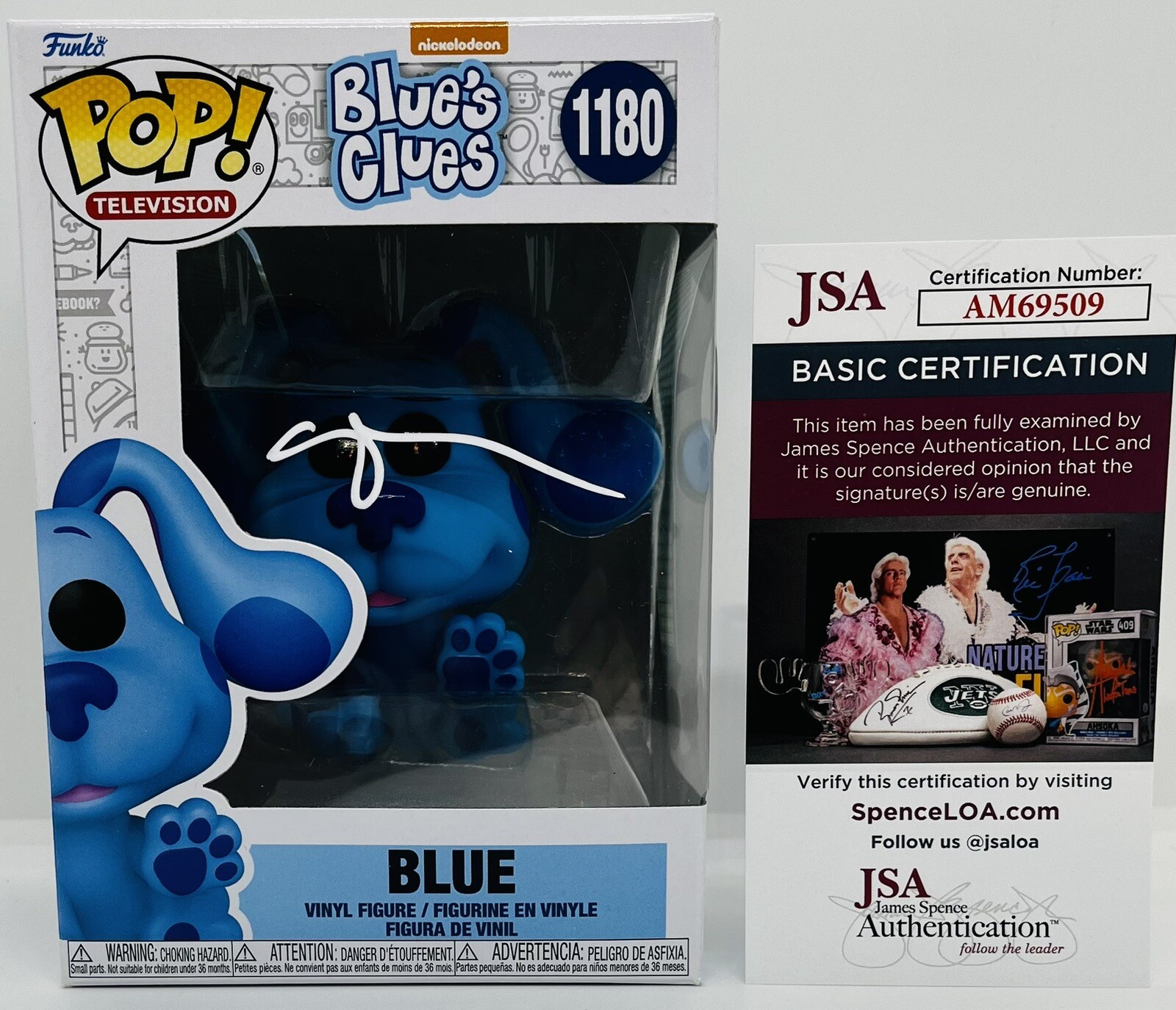 STEVE BURNS SIGNED BLUE FUNKO POP FIGURE BLUE'S CLUES TV SHOW JSA COA