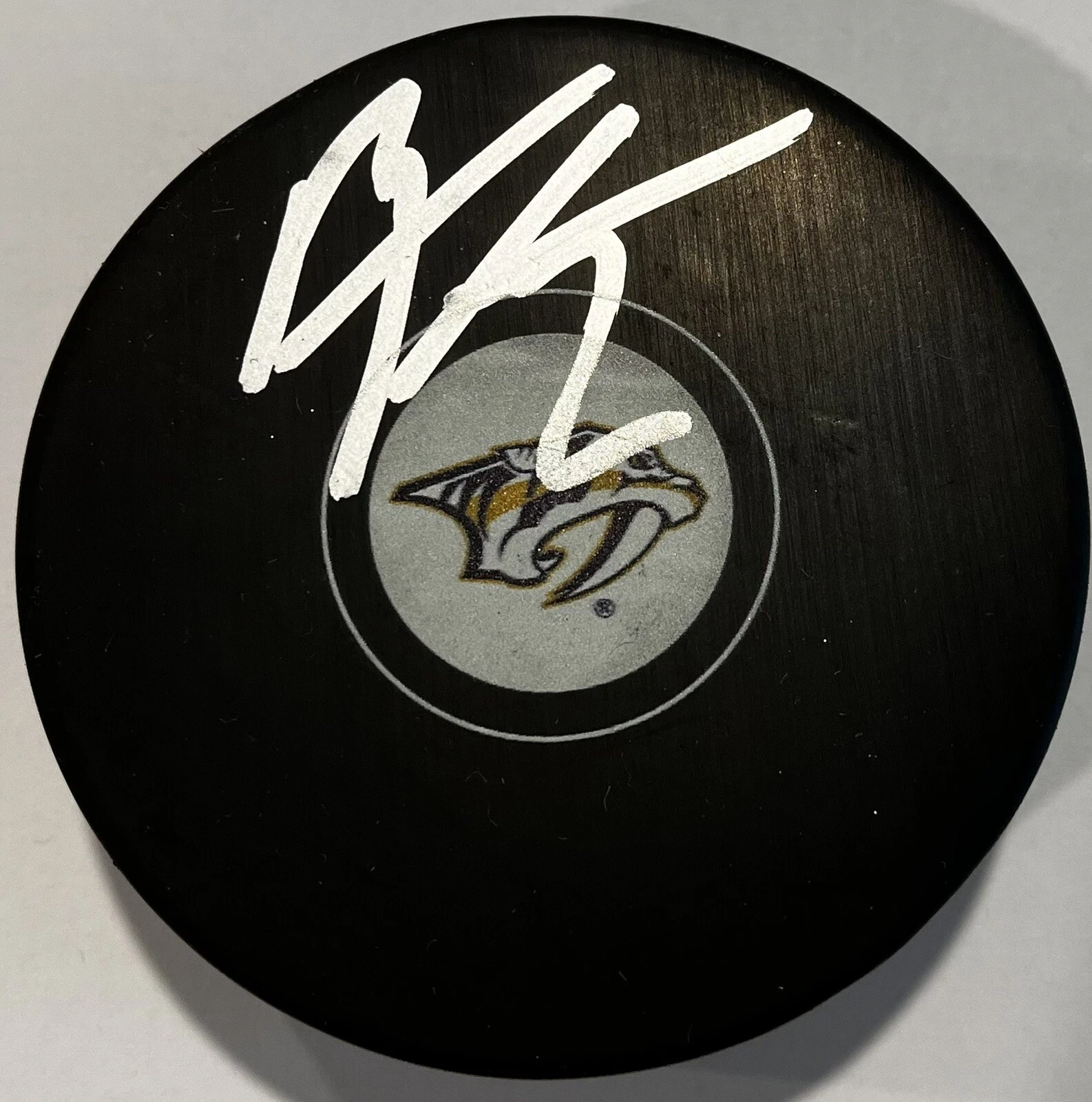 BARRY TROTZ SIGNED NASHVILLE PREDATORS HOCKEY PUCK W/ CASE COA