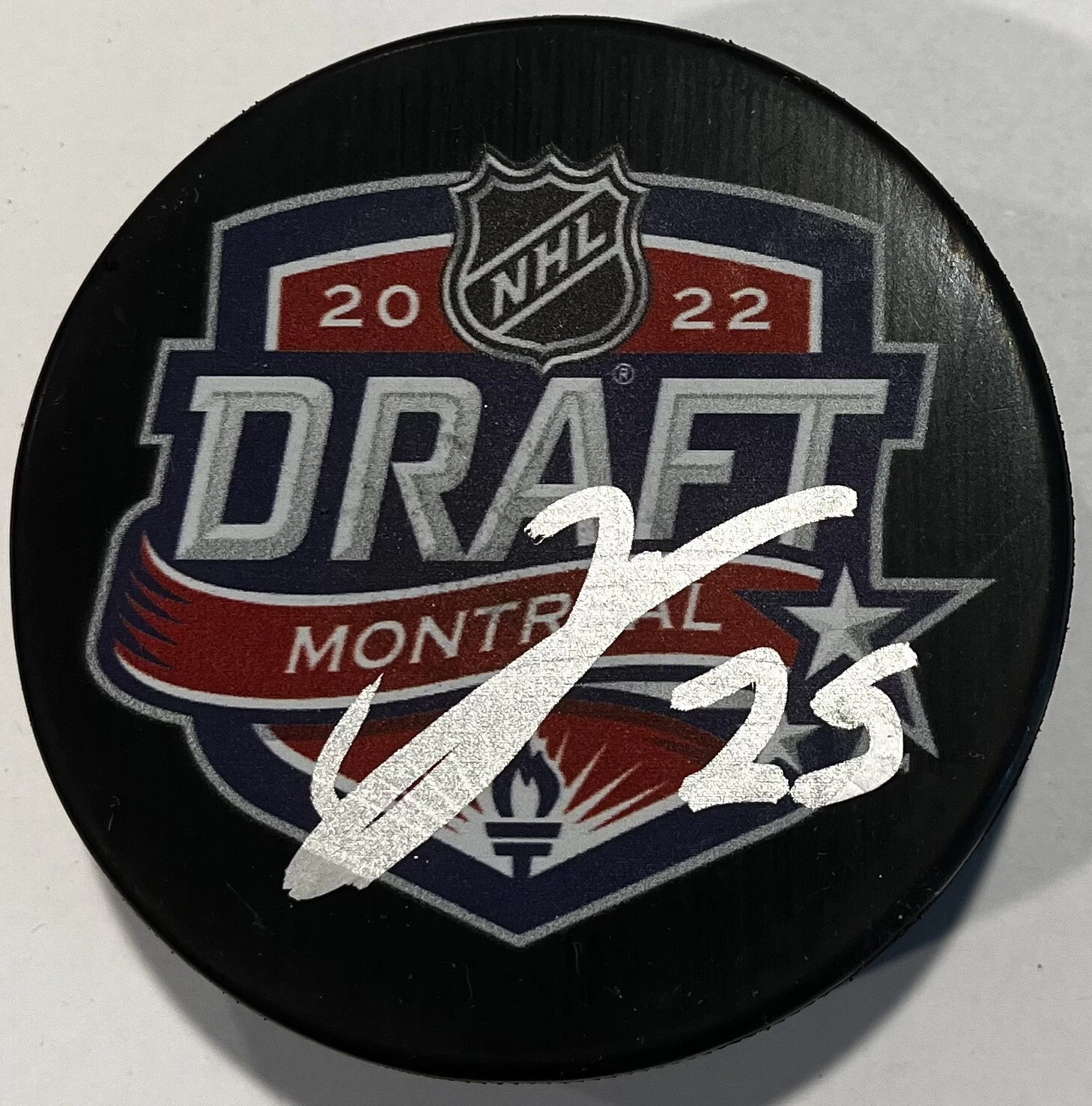 JOAKIM KEMELL SIGNED 2022 NHL DRAFT HOCKEY PUCK W/ CASE NASHVILLE PREDATORS COA