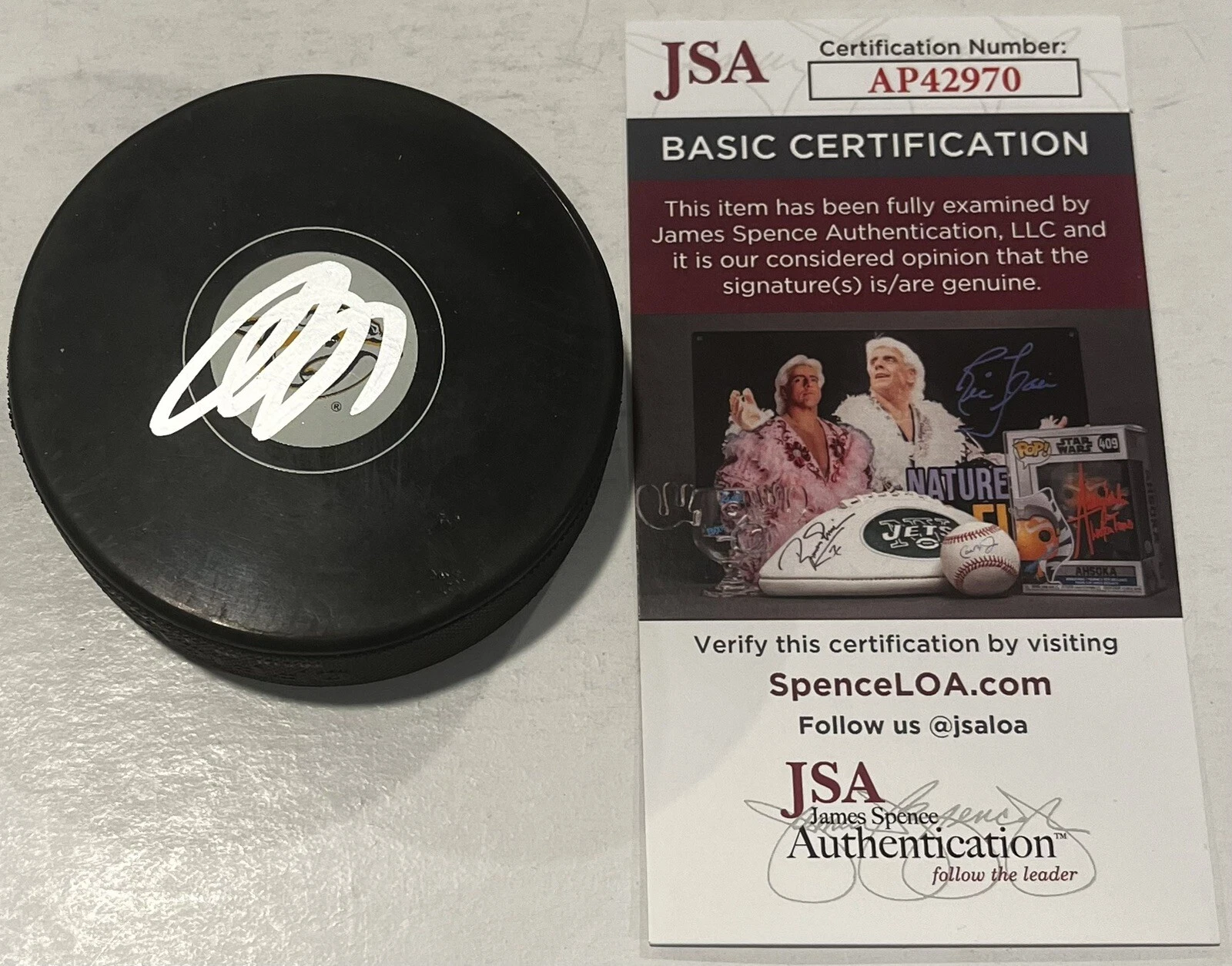 ROMAN JOSI SIGNED NASHVILLE PREDATORS HOCKEY PUCK W/ CASE JSA COA