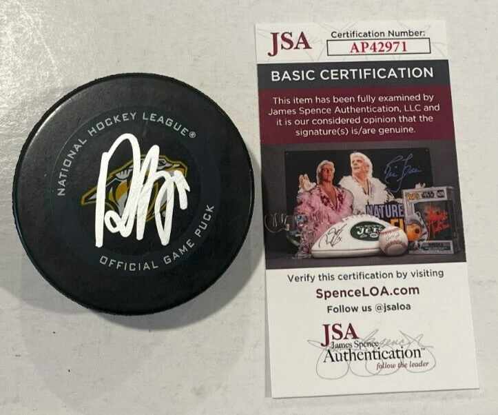 ROMAN JOSI SIGNED NASHVILLE PREDATORS OFFICIAL GAME PUCK W/ CASE JSA COA